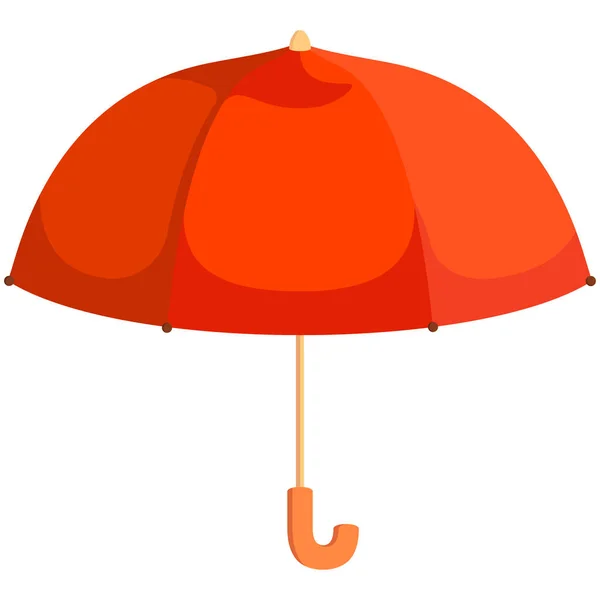 Orange Unfolded Umbrella Beautiful Accessory Cartoon Style — Stock Vector