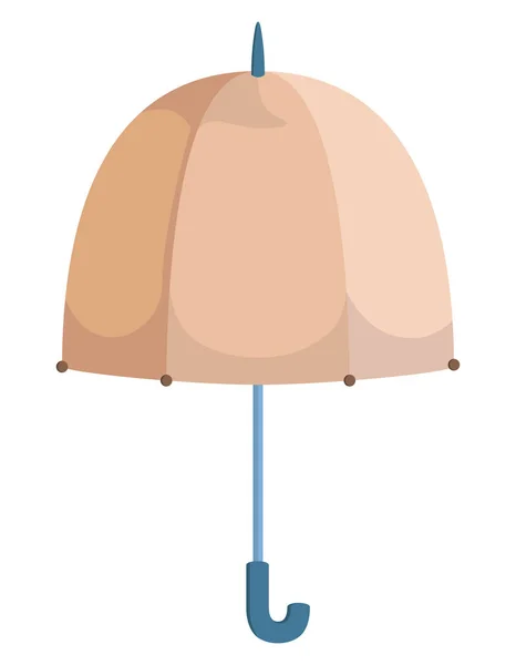 Beige Unfolded Umbrella Beautiful Accessory Cartoon Style — Stock Vector