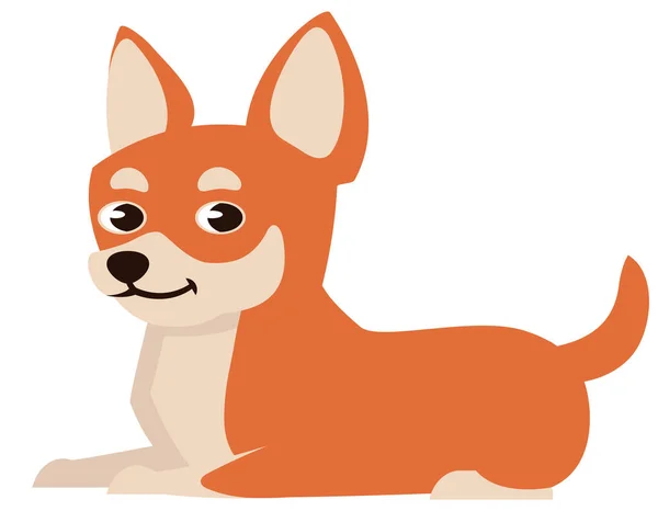 Lying Chihuahua side view. — Stock Vector