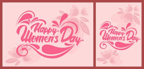 Día de la Mujer plantillas de color rosa. — Vector de stock