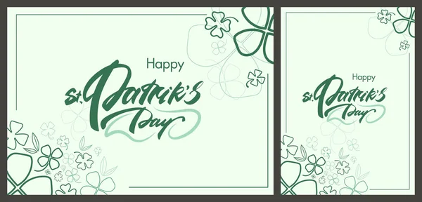 St. Patricks Modèles de jour avec trèfle. — Image vectorielle