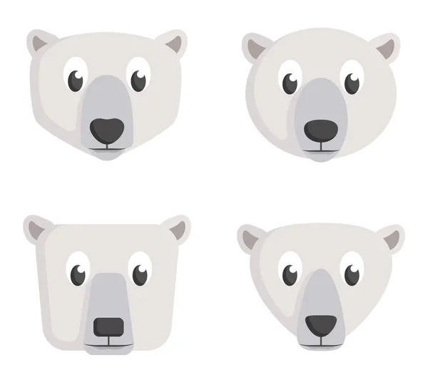 Conjunto de osos polares de dibujos animados. — Vector de stock