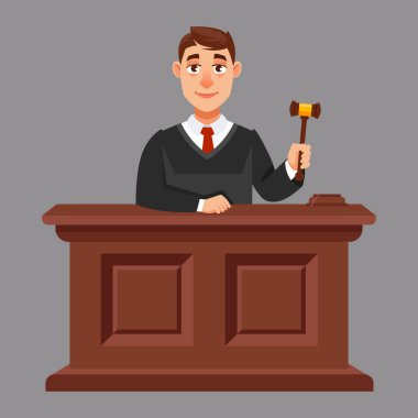 Çizgi film tarzında yargıçlar.