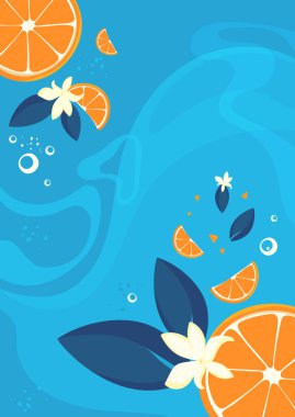 Poster template with oranges and vanilla.