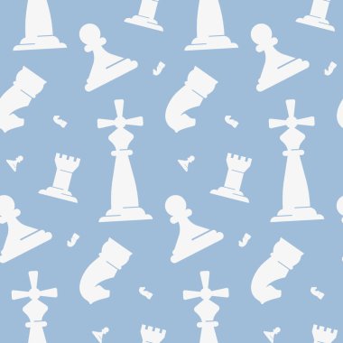 Beyaz satranç taşlarıyla kusursuz desen.