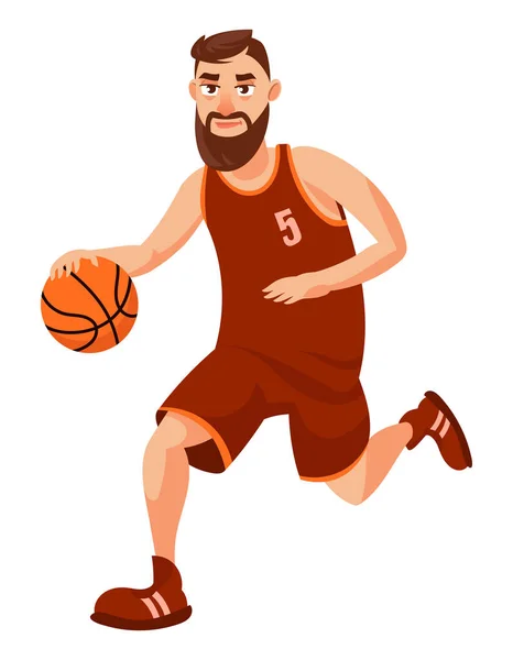 Laufender Basketballspieler. — Stockvektor