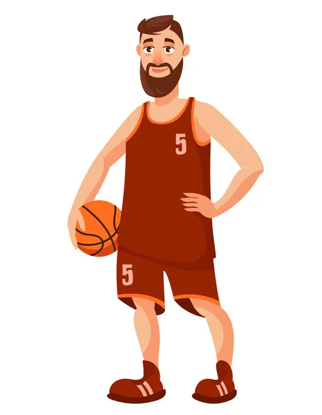 Basketballspieler mit Ball. — Stockvektor