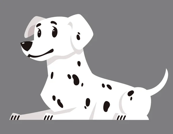 Lying Dalmatian side view. — Stock Vector