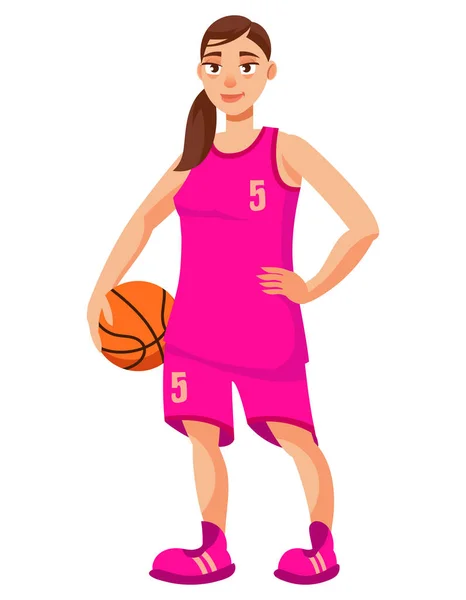 Běžící ženský basketbalista. — Stockový vektor
