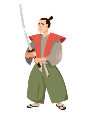 Samurayların elinde katana.