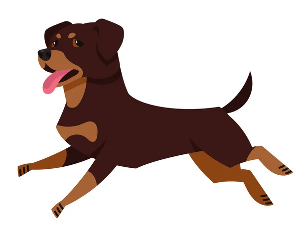 Running Rottweiler side view. — Stock Vector