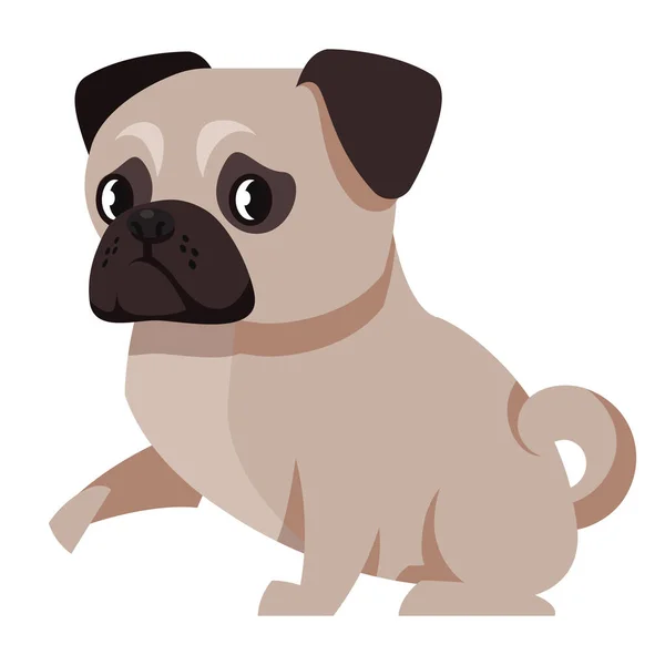 Pug giving paw. — Stock Vector