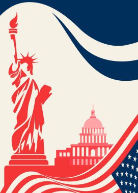 Özgürlük Heykeli ve Meclis Üyelikli Poster.