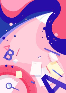 Kağıt uçakla soyut poster şablonu.