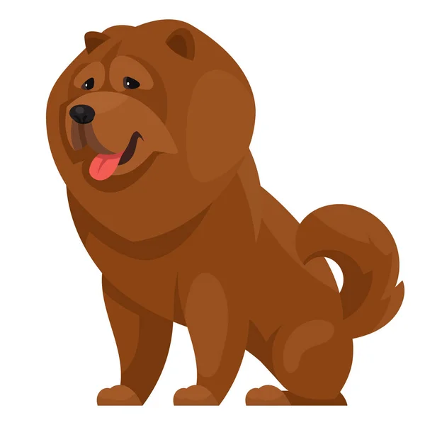 Καθισμένος Τσάο Τσόου Όμορφο Σκυλί Στυλ Κινουμένων Σχεδίων — Διανυσματικό Αρχείο
