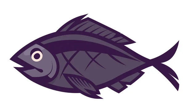 Pesce Stile Cartone Animato Bellissimo Abitante Subacqueo — Vettoriale Stock
