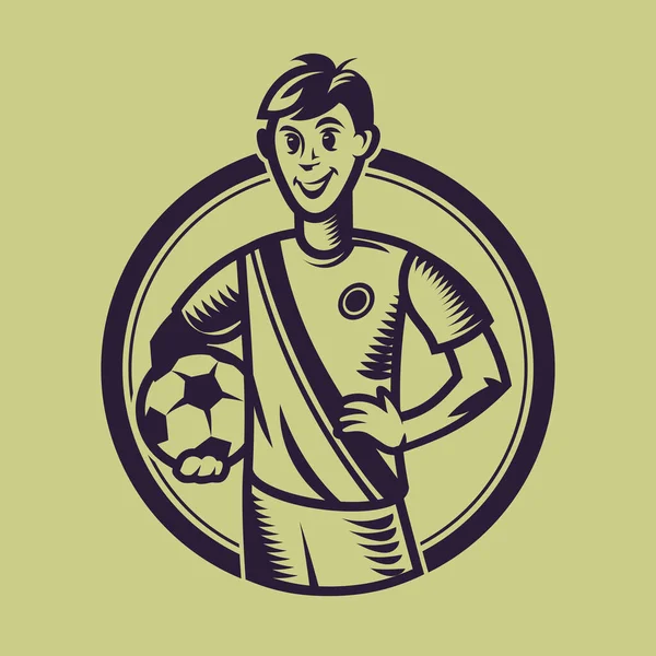 Футболист держит мяч. — стоковый вектор