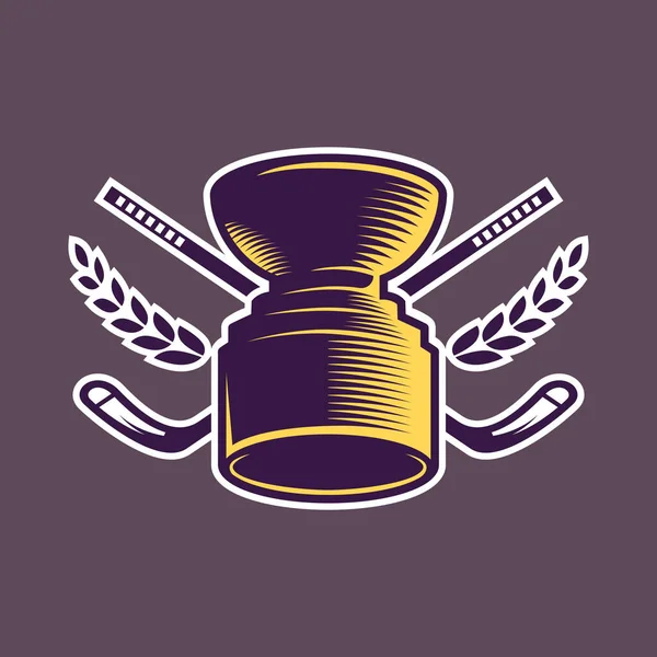 Coupe de hockey avec bâtons. — Image vectorielle