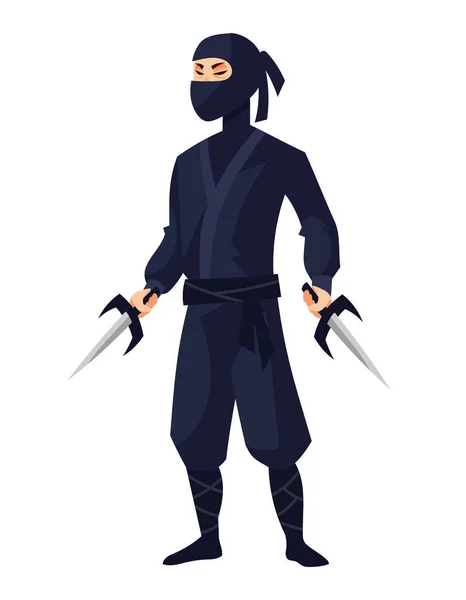 Ninja holding sai. — Stock Vector