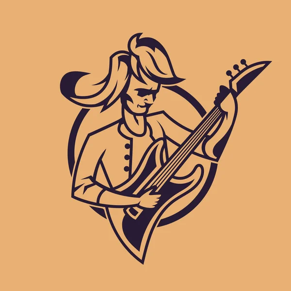 Homme jouant de la guitare. — Image vectorielle