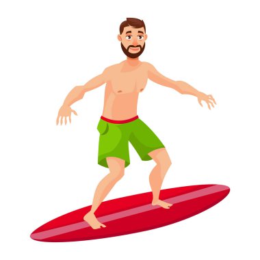 Sörf tahtasında duran adam.