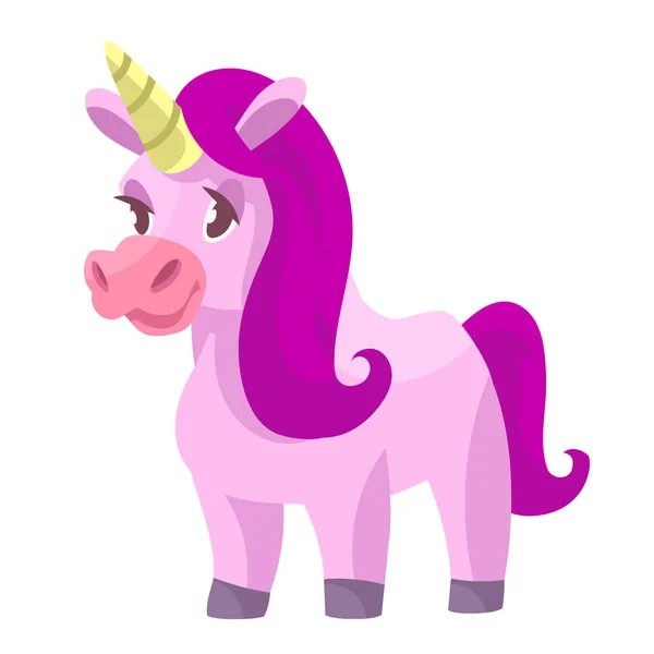 De pie lindo unicornio. — Vector de stock