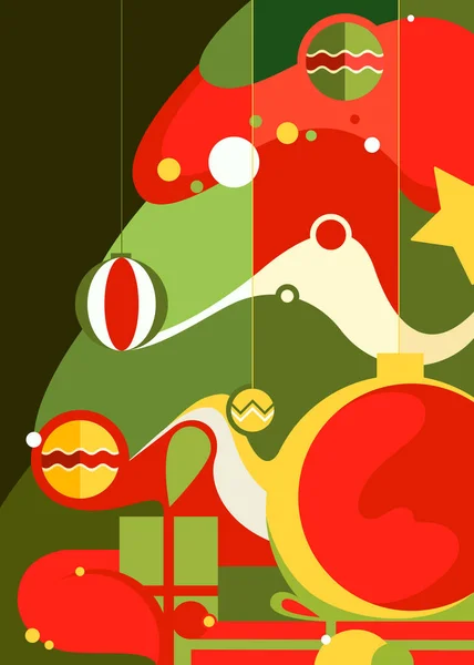 Плакат з прикрашеною різдвяною ялинкою . — стоковий вектор