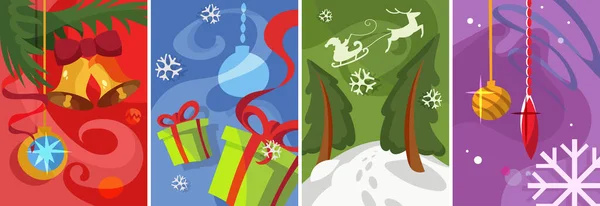 Collection d'affiches de Noël. — Image vectorielle