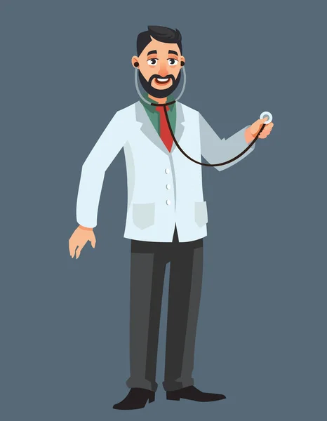 Läkare som håller stetoskop. — Stock vektor