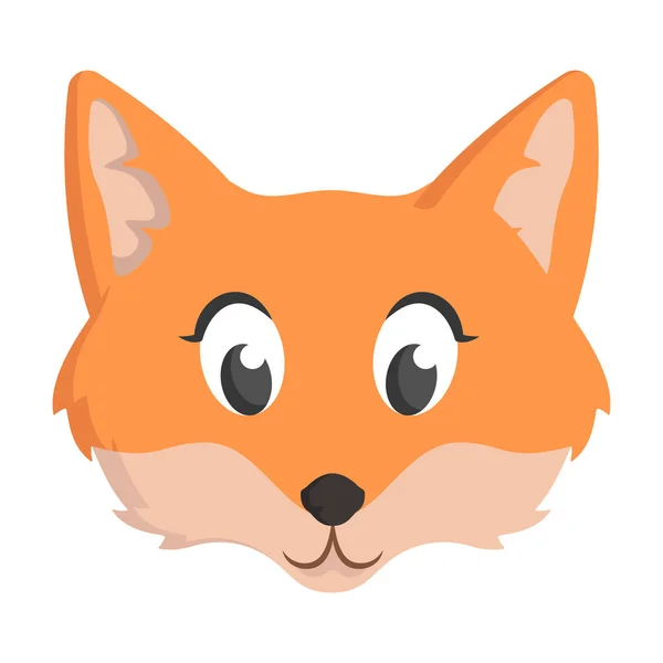Fox gezicht vooraanzicht. — Stockvector