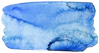 Beyaz arkaplanda mavi suluboya leke pankart ögesi