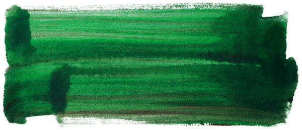 Éléments Bannière Teinture Aquarelle Verte Sur Fond Blanc — Photo