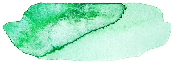 Green Watercolor Stain Banner Element White Background — Stock Photo, Image