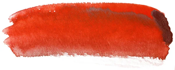 赤い水彩ステインブラシストロークとグランジの質感 — ストック写真