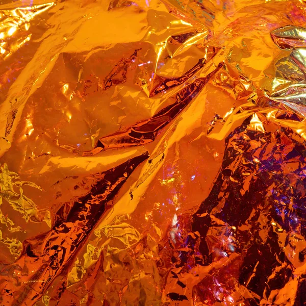 Fondo Holográfico Textura Real Película Iridiscente Colores Naranja Brillante —  Fotos de Stock
