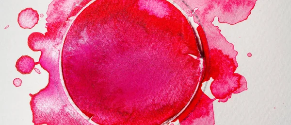 Rosso Acquerello Texture Cerchio Sfondo — Foto Stock