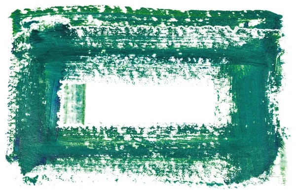 Rectangle Vert Aquarelle Texture Pinceau Est Sèche Zones Non Peintes — Photo