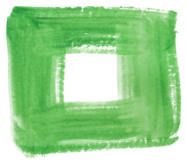 Акварельний Прямокутник Зелений Білому Тлі — стокове фото