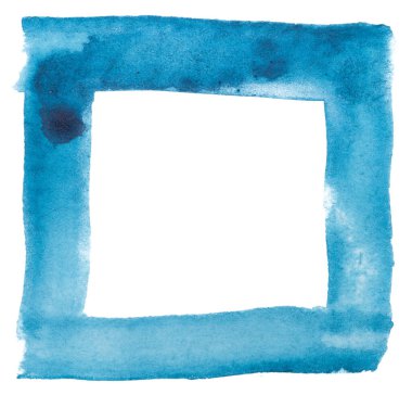 suluboya dikdörtgen beyaz arkaplan üzerinde mavi