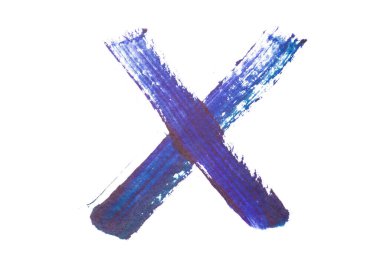 suluboya haç artı elle çizilmiş mavi beyaz arkaplan izole