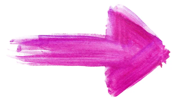 Handgezeichneter Aquarell Pfeil Lila Auf Weißem Hintergrund — Stockfoto