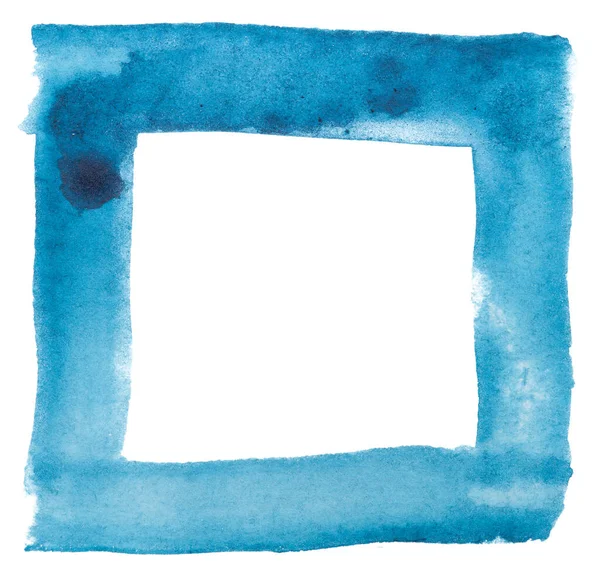 Υδατογραφία Ορθογώνιο Μπλε Λευκό Φόντο — Φωτογραφία Αρχείου