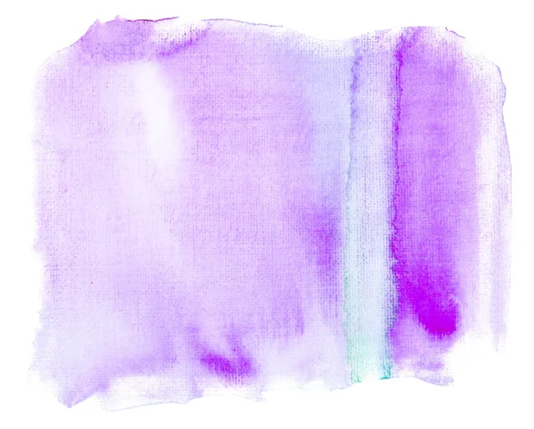 Tache Rectangle Aquarelle Violet Sur Fond Blanc Isolé — Photo