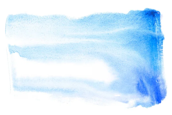 Aquarell Rechteck Fleck Blau Auf Weißem Hintergrund Isoliert — Stockfoto