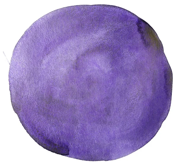 Aquarela Fundo Textura Violeta Círculo Pintura Sobre Papel — Fotografia de Stock