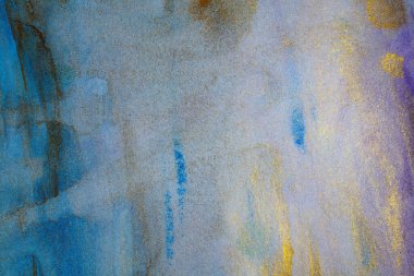 Grunge suluboya arka plan üzerinde kağıt lekeleri ile parlak mavi boya.