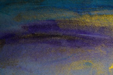 Grunge suluboya arka plan üzerinde kağıt lekeleri ile parlak mavi boya.