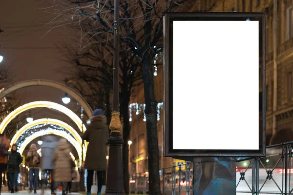 Világító Doboz Elrendezése Reklám Éjszakai Világítás Plakát Elrendezése Reklám Éjszakai — Stock Fotó