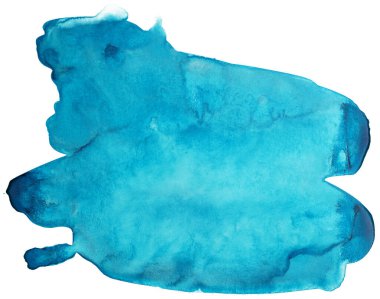 Suluboya mavi boya dokusu. elle boyanmış arkaplan.