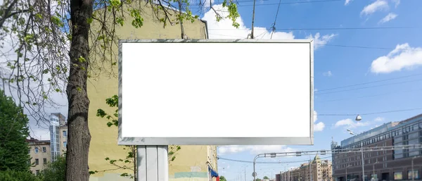 Billboard Com Campo Branco Para Publicidade Mockup — Fotografia de Stock